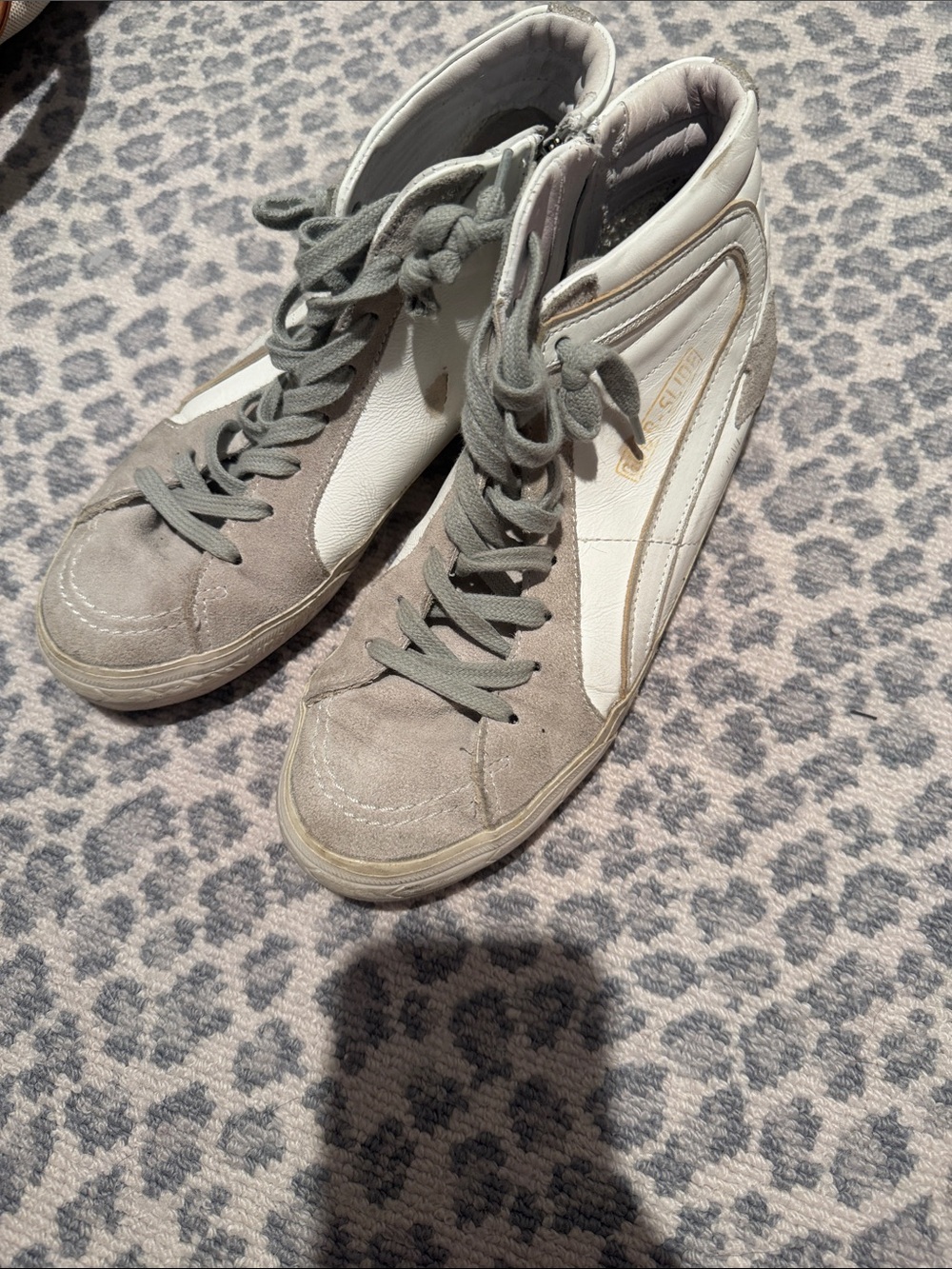 Golden Goose High-Top Sneakers in Gray and White Size 38
